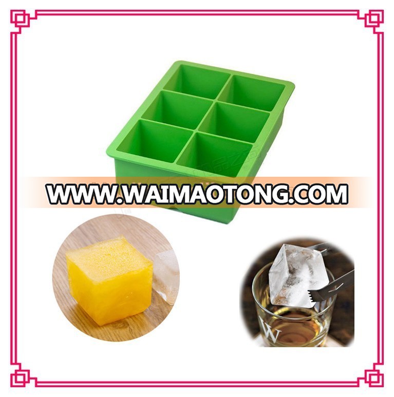 durable silicone ice form,Bar craft Rubber ice cube tray,whisky ice blocks 6-FDA silicone Tovolo King ice cube