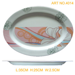 melamine covered soup bowl with two handle