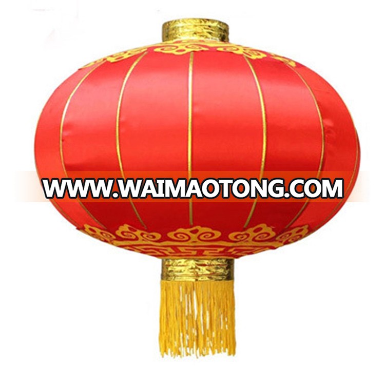 Large round Waterproof Traditional Chinese Silk Fabric red Lantern For sale