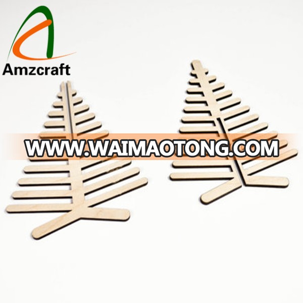 Wholesale Laser Cutout Wooden Mini Christmas Tree Standing