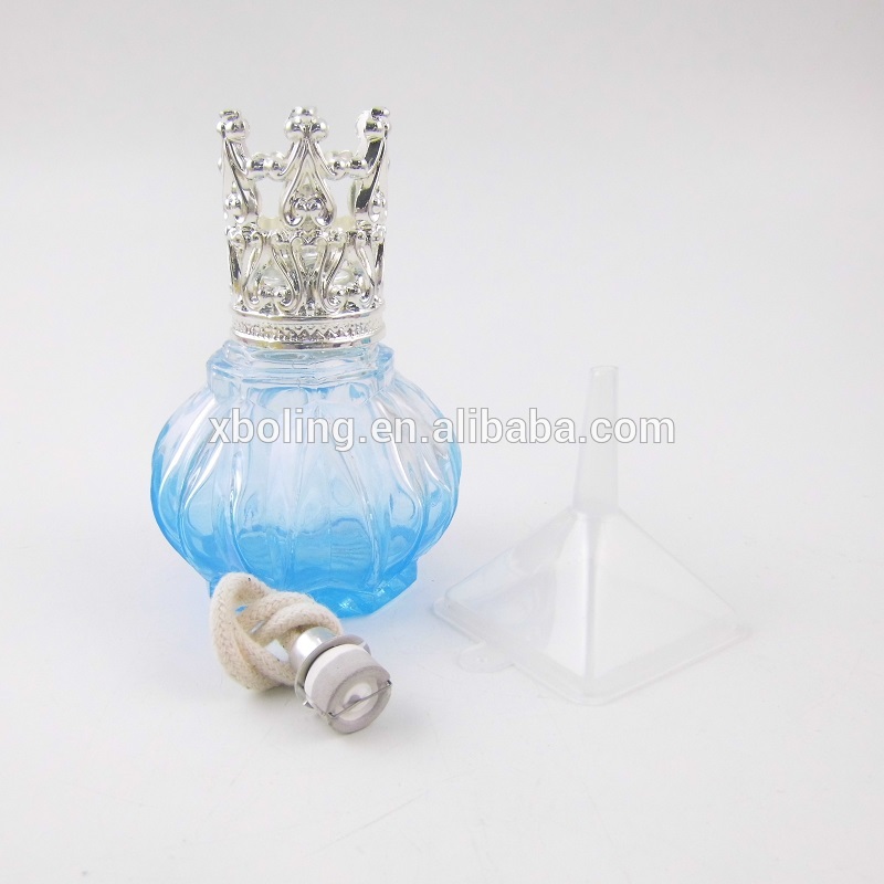 luxury 100ml purple pumpkin essential oil diffuser perfume snuff bottle with crown cap