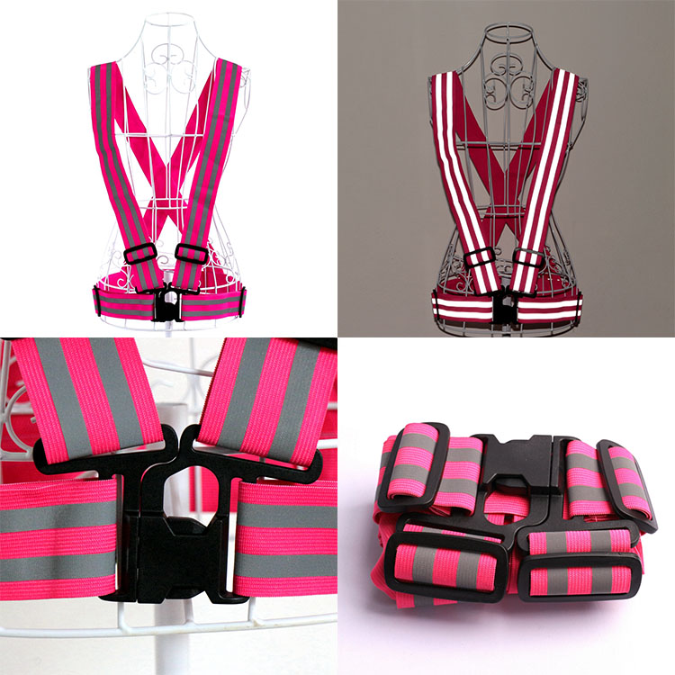 BV04B Wholesale Hi Vis Custom Running Cycling Bike Reflective Belt Fabric Vest ,Reflective Safety Belt