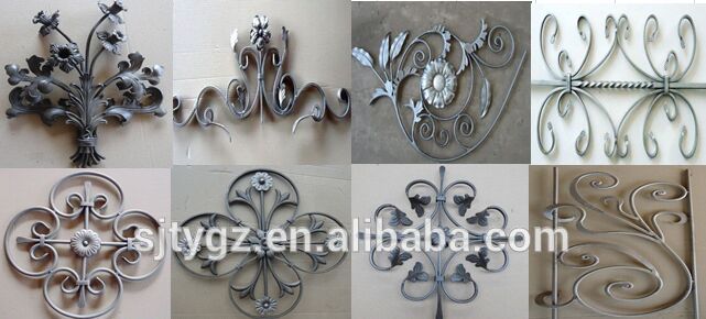 Stamped flowers cum leaves,wrought iron decorative components