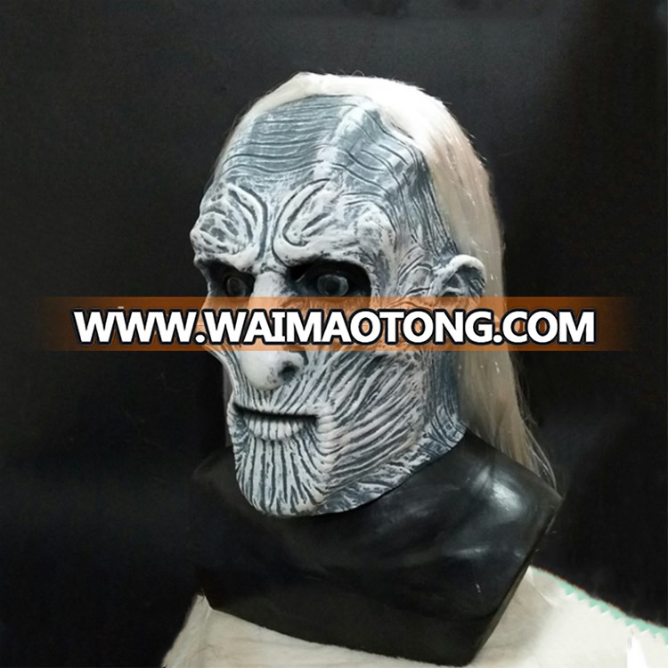 2017 Newest Design Hot Sale Night's King Rubber Mask Game of Thrones White Walker Cosplay High Quality Latex Handmade Mask