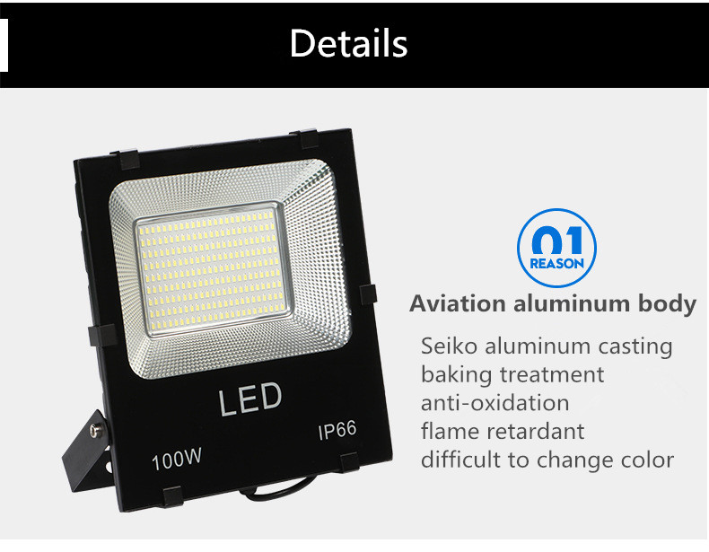 Led Floodlight 50W 100W 150W 200W Outdoor Spotlight Flood Light AC 220V Waterproof IP66 Professional Lighting Lamp