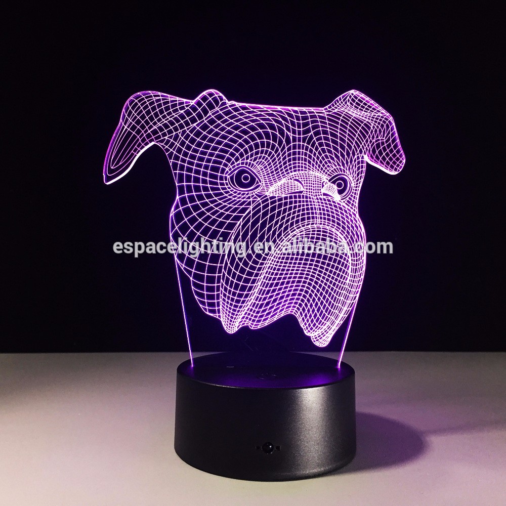 Fancy Deco touch swich bulldog 3D LED table lamp