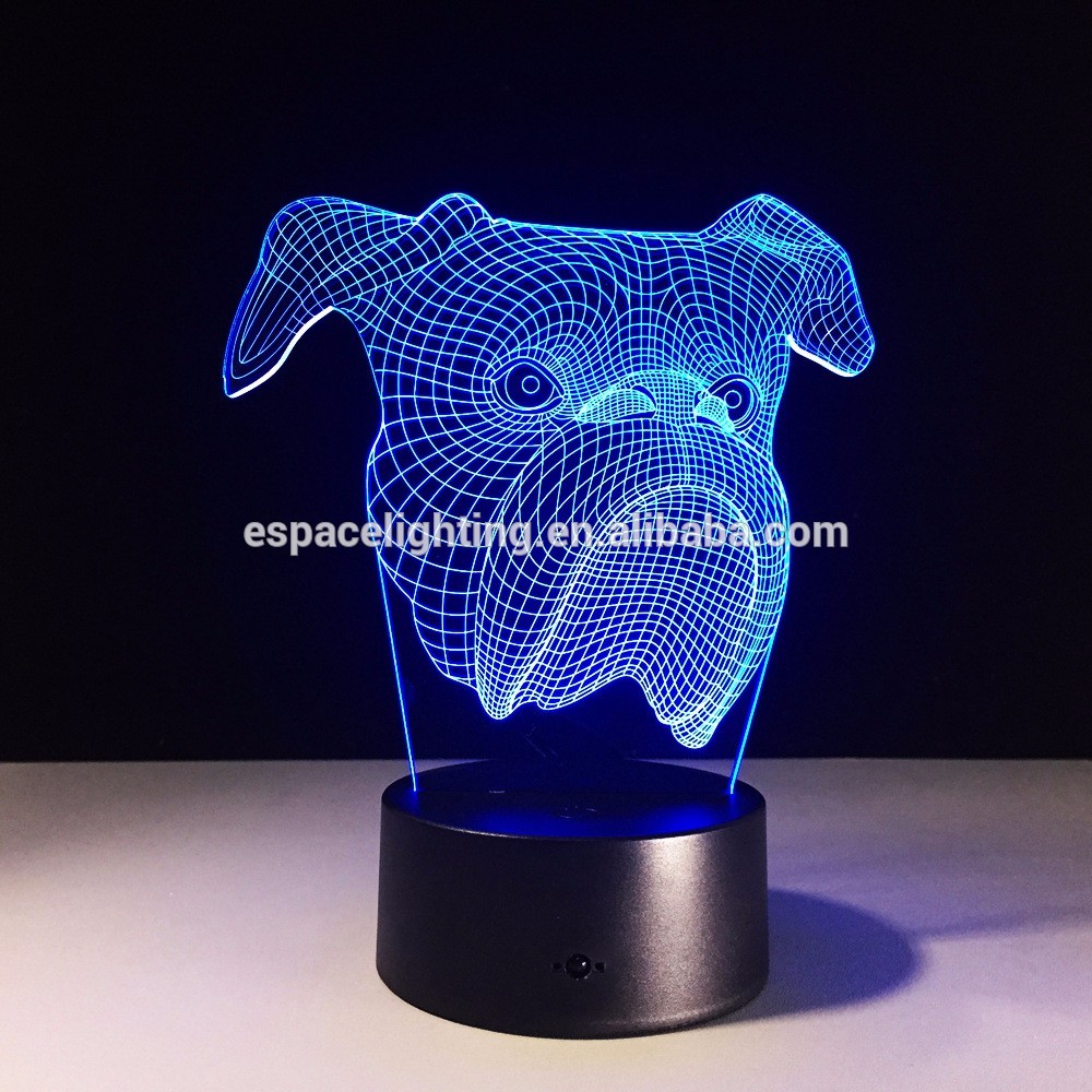 Fancy Deco touch swich bulldog 3D LED table lamp