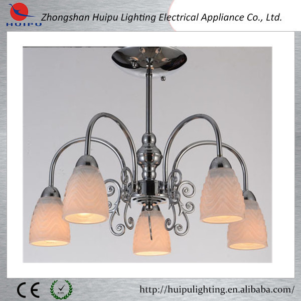 Modern high quality beautiful glass shade home lamp  chandelier pendant light with E14 lamp holder 5 light pendant light