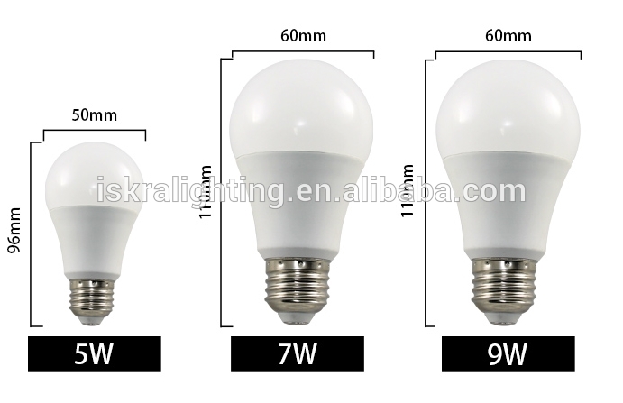 High power energy saving E27/B22 base led bulb lighting long lifetime A60 SMD2835 bulbs lamp 7W watt led bulb