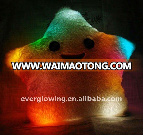 led colorful lucky star light pillow