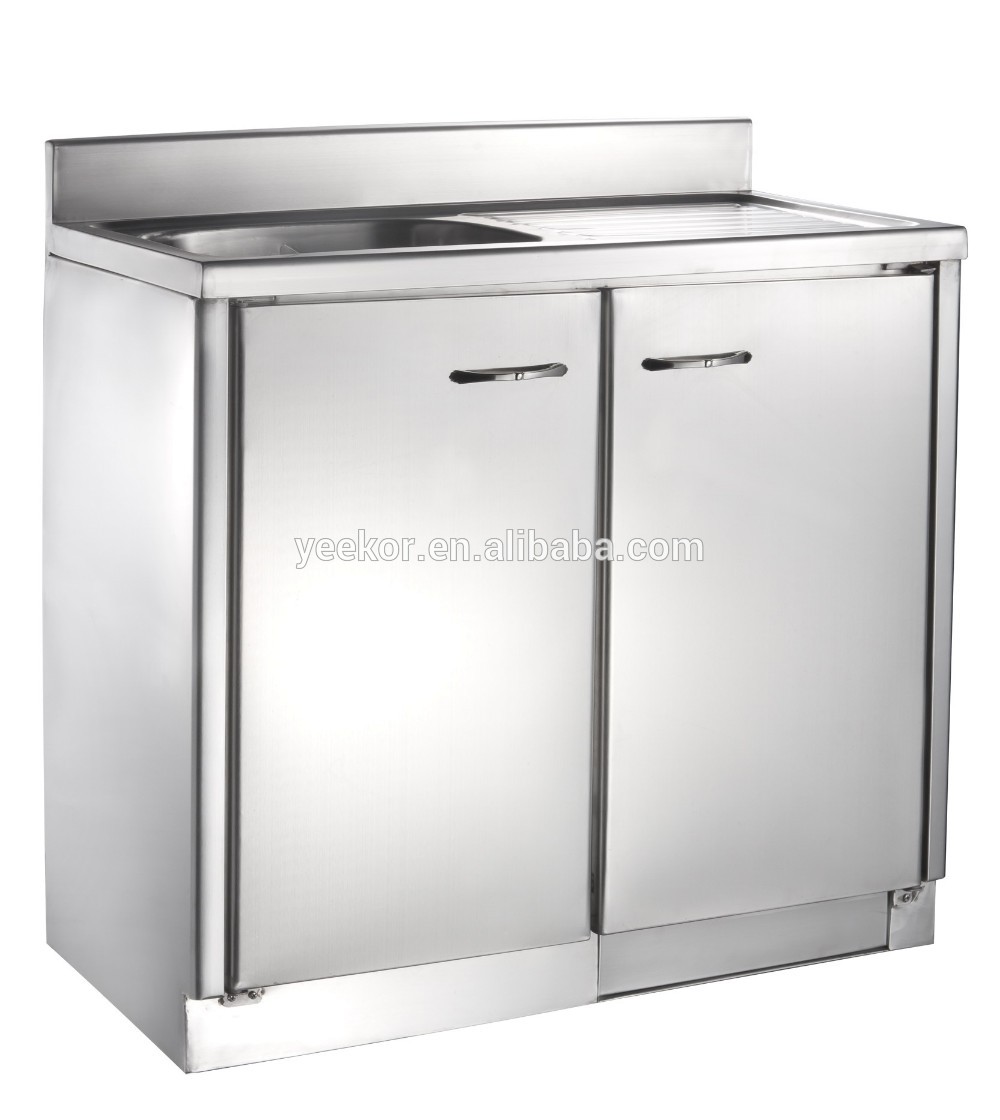 stainless steel commercial kichen storage cabinet with sink