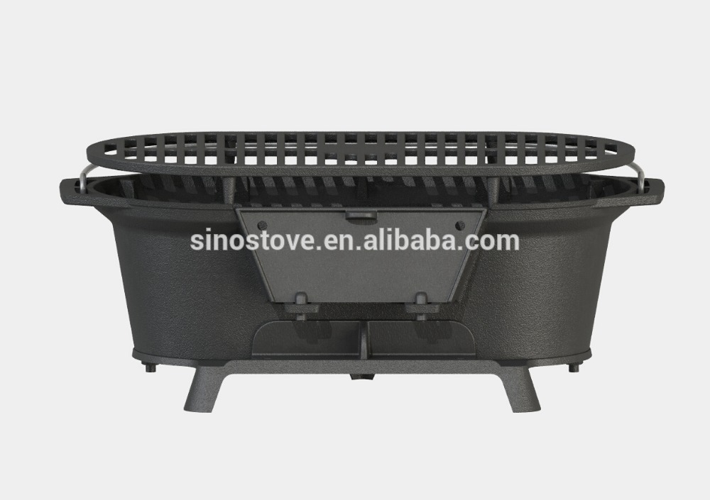 outdoor portable cast iron cookware BBQ charcoal grill/ camping BBQ grill