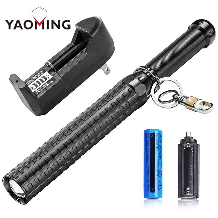 Led Strong light High Power Baton flashlight Torch Light High Power Self Defence Rechargeable Aluminum Led flashlight