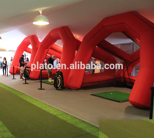 Custom color giant inflatable golf practice net , inflatable event tent for golf games