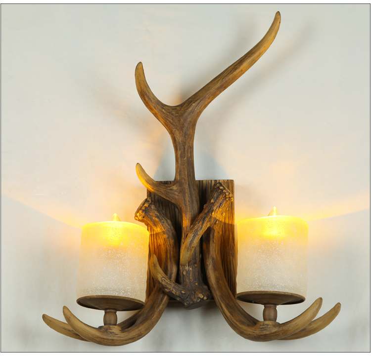 Morino Lighting Rustic Deer Horn Antler Wall Sconce 2 Light Fixtures