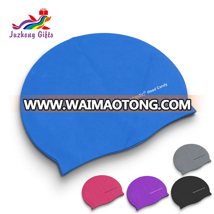 Low MOQ Adult custom printed logo silicone swim cap for water sport