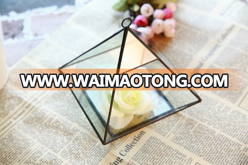 Copper Decorative Plant Geometric Glass Terrarium for plant holder