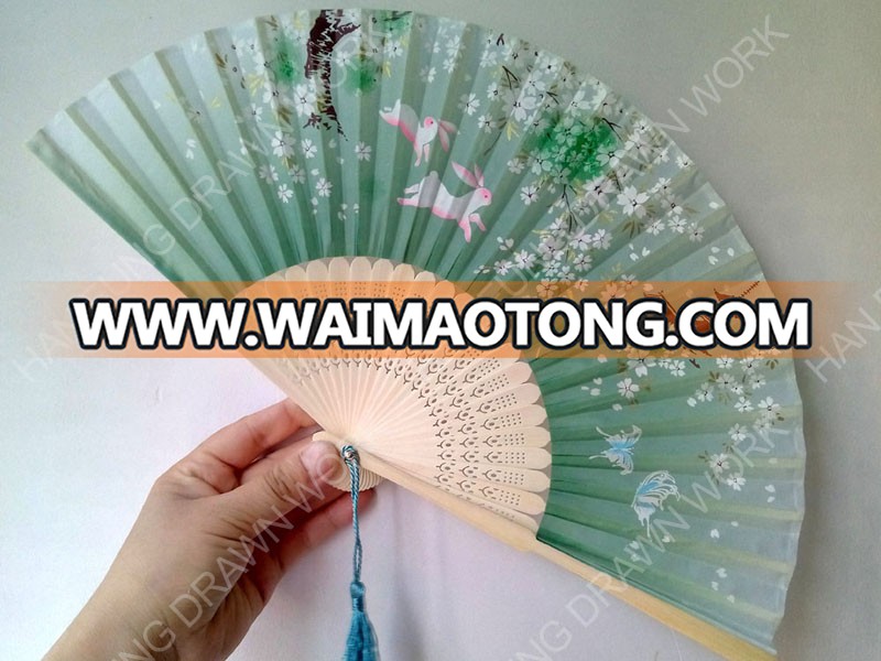 japanese cherry blossom silk hand fan