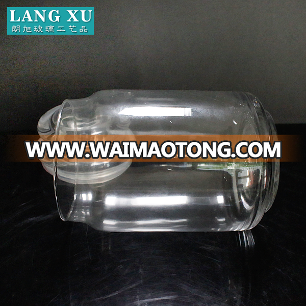 LX010 high capacity transparent 580ml airtight glass jar with silicone for wax candle or food storage