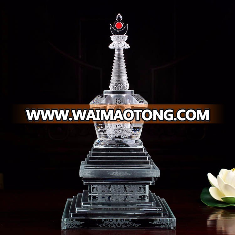 2017 Promotion New design wholesale crystal tower for Buddhism