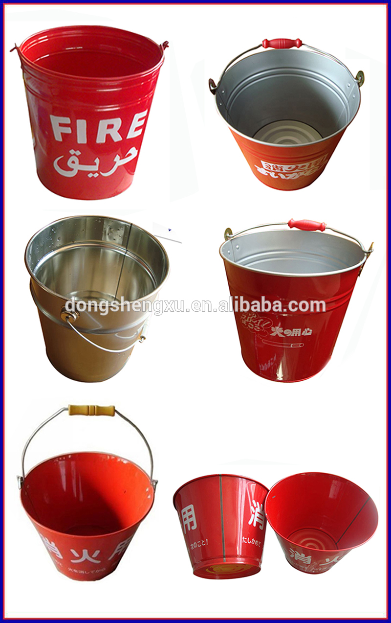 Low Price tin Bucket With Lid red fire bucket