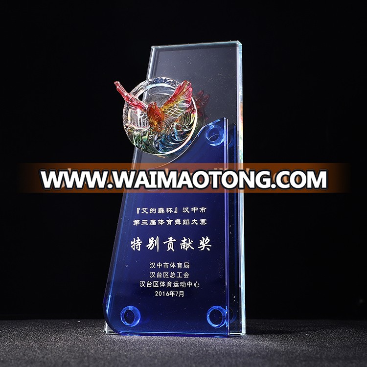 2019 new design awards crystal Custom colorful cheap crystal trophy crystal eagle trophy