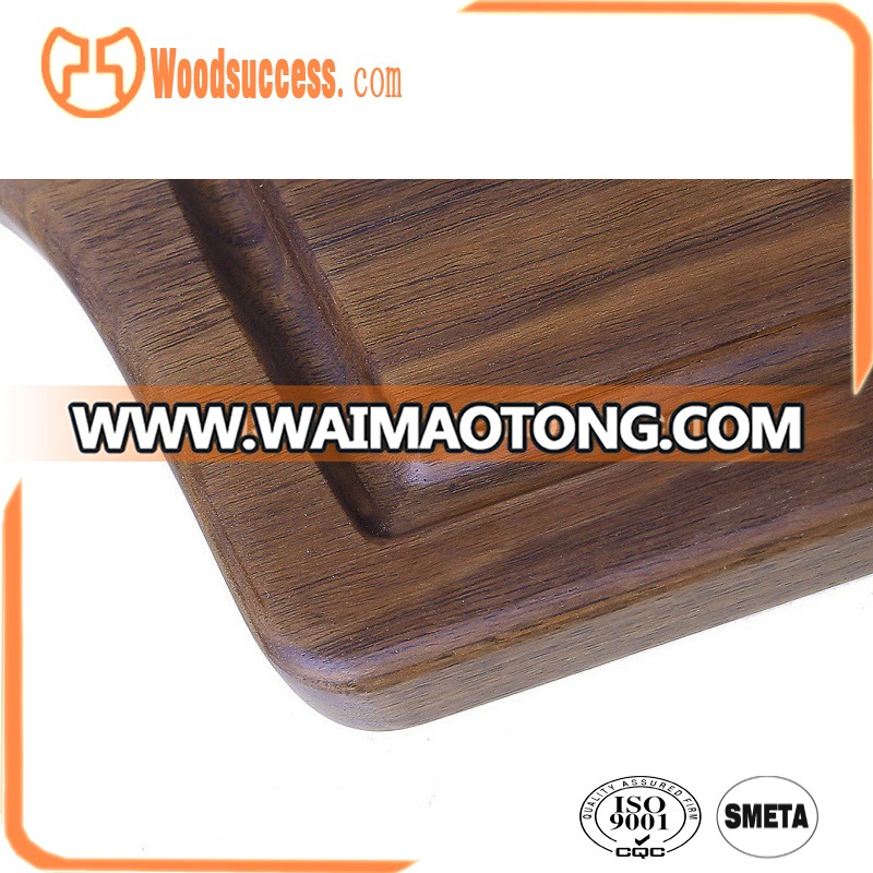 long handle black walnut antimicrobial cutting board