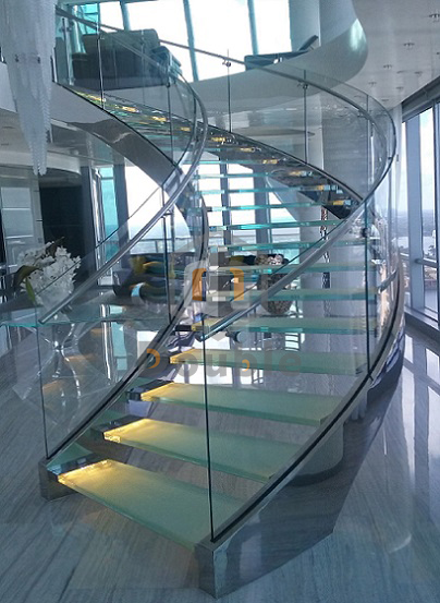 Curved Staircase Modern Wood Staircase Arc Glass Stairs