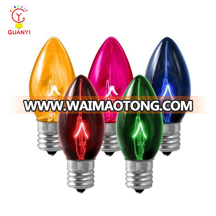 C9 Opaque Soft  Listed Multi Color Christmas String Light Bulb Set