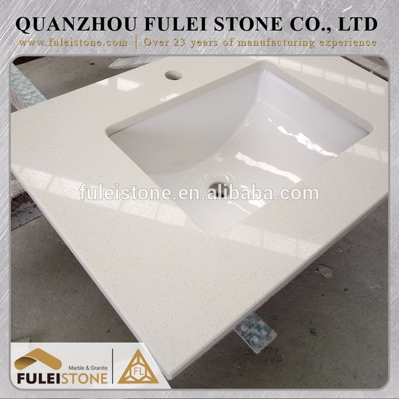 Artificial quartz one piece vanity top bathroom vanity top sink