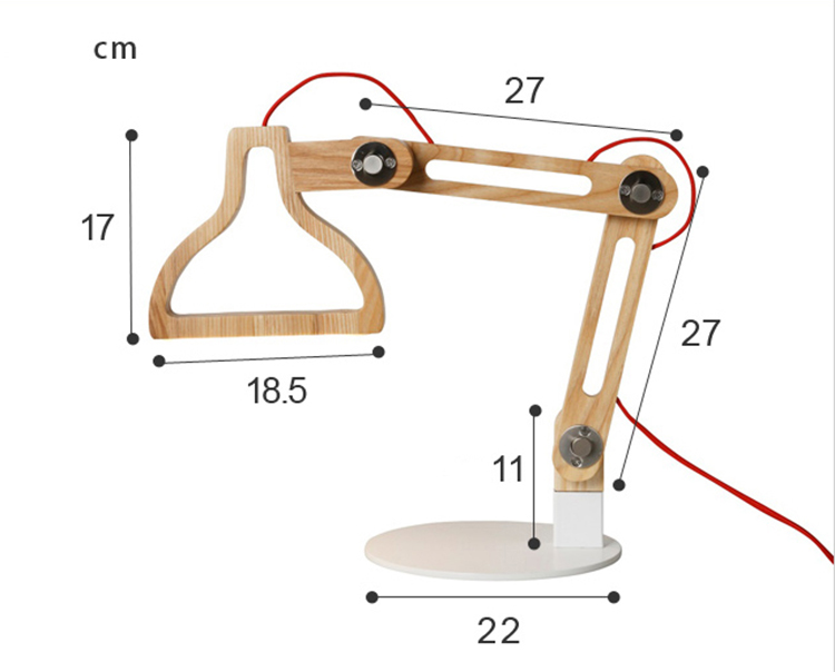 Directative factory price good quality wooden table lamp adjustable latest iron base creative morden lamp