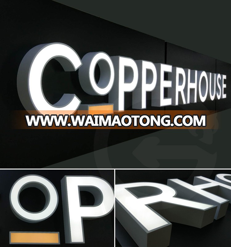 Manufacturer Custom Fabricated Stainless Steel Front Illuminated Letter