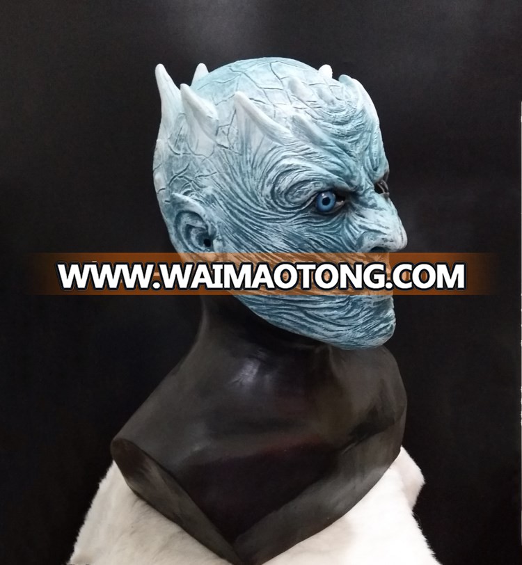 2017 Newest Design Hot Sale Night's King Rubber Mask Game of Thrones White Walker Cosplay High Quality Latex Handmade Mask