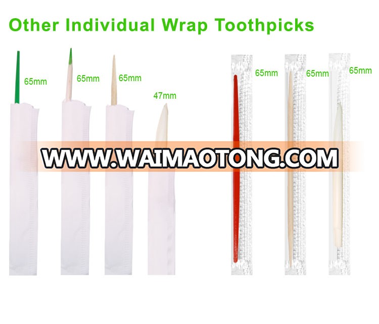 individual Wood Mint flavored paper wrap toothpicks