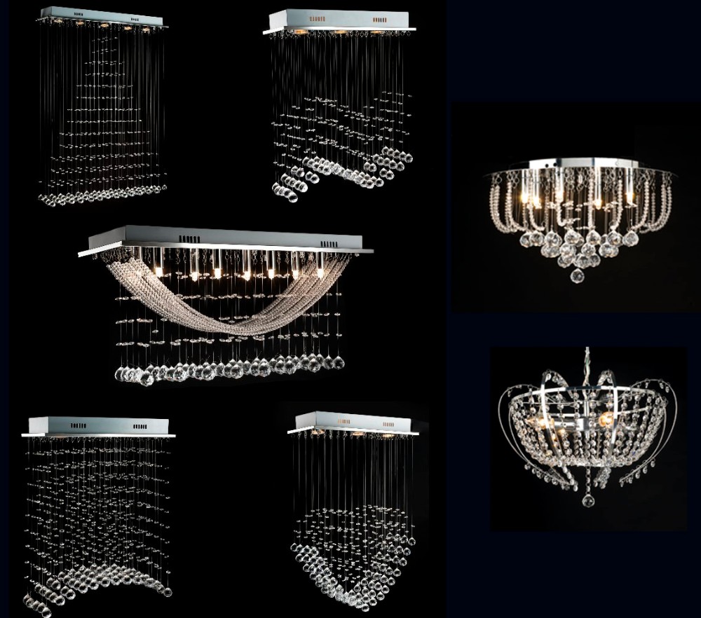 Round decorative chrome clear crystal cover ceiling lamp NS-120264