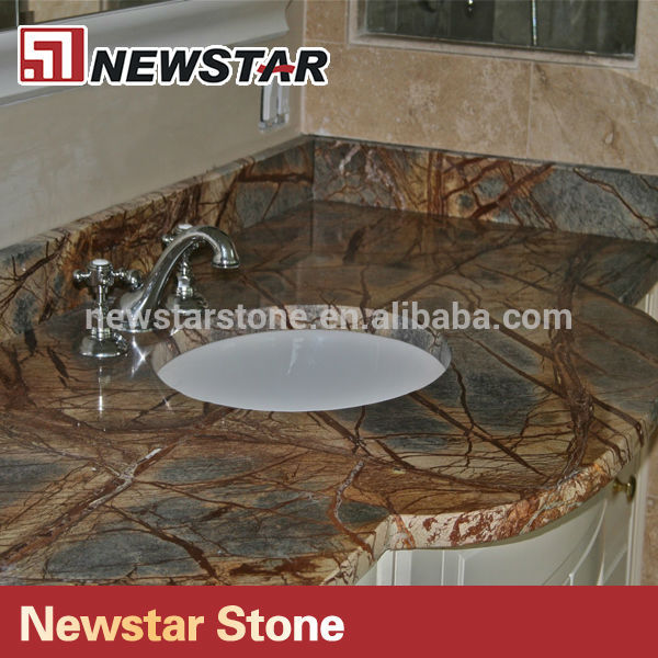 Polished Indian forest rain brown marble