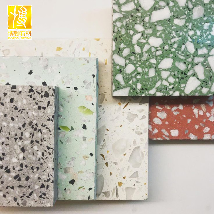 Composite terrazzo stone floor tiles