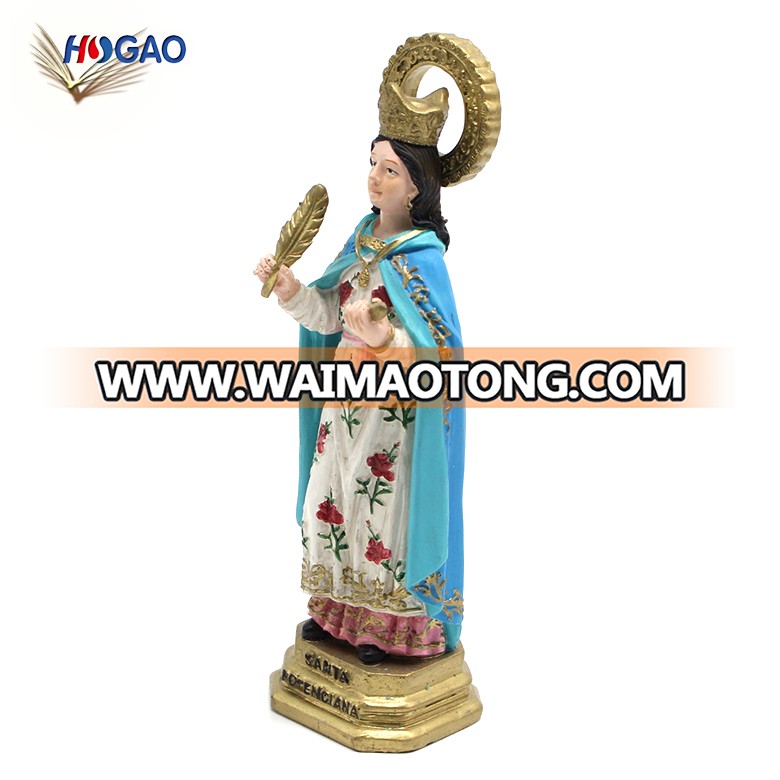 Wholesale ornament decor gift idea OEM custom size church famous resin christmas woman statues