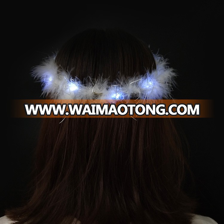 Hot Sale Girls Party Decoration Flashing Angel Halo LED Headband