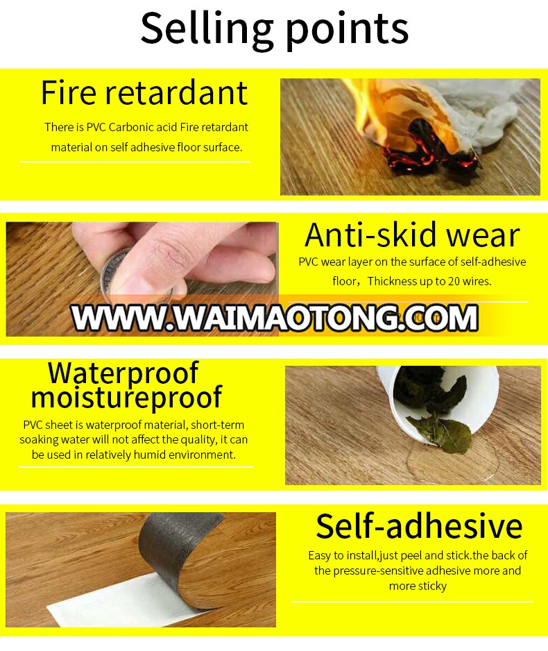 DIY self adhesive SPC wood laminate floor tile