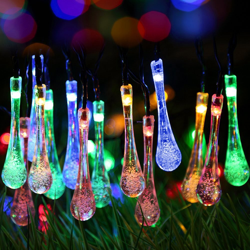 Garden Decoration Christmas festival 30LED Solar Water Drop Solor Powered  String Light