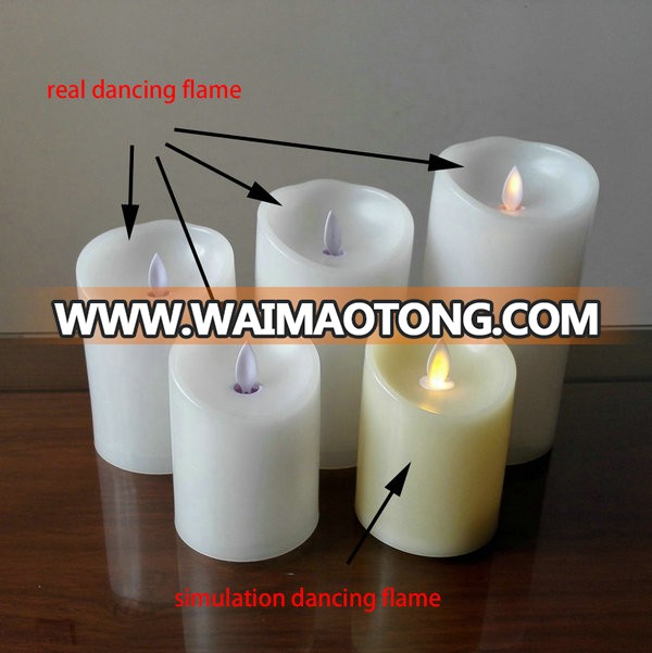 C703 Cheap dangcing flame / moving flame led Wax Candle