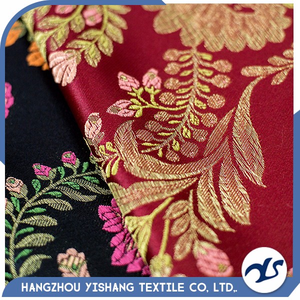 Multi color textile materials 100% polyester jacquard embroidered cloth fabric