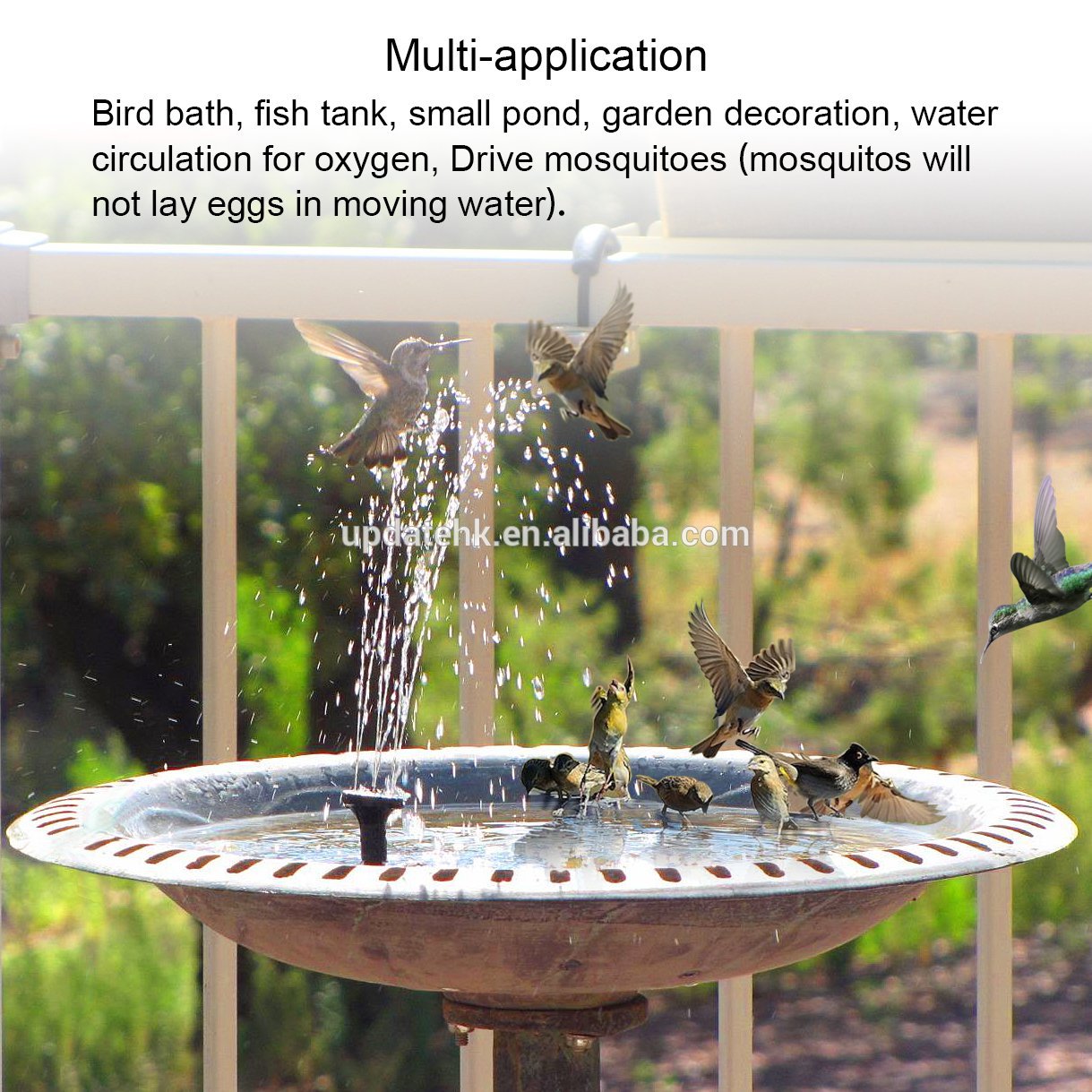 Courtyard Water Sumerged Ornaments Floating Pump Solar Powered Fountain Garden Pond Aerator