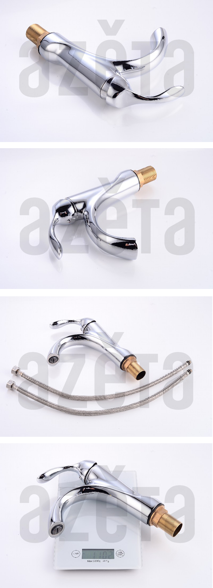 Single Handle Brass Hot Cold Water Tap Wash Basin Mixer Faucet