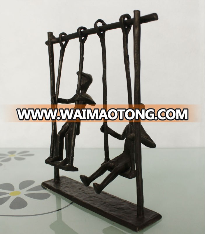 casting bronze children playing figurines statue for christmas gift