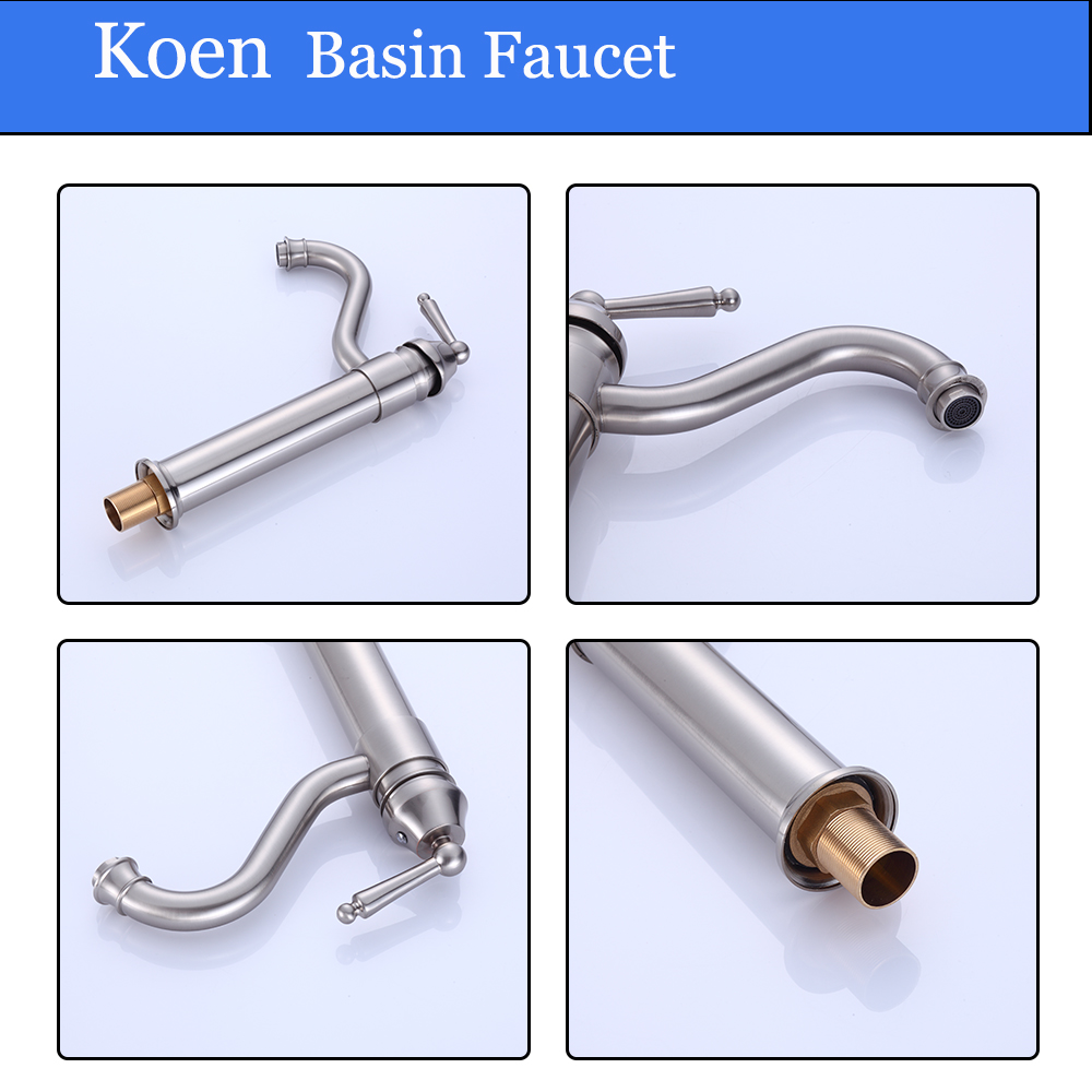 Koen Brushed Nickle Single Lever Basin Faucet