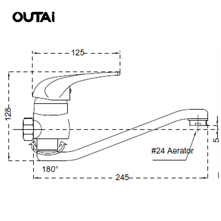 Best quality antique easy clean wall mounted brass 3 way kitchen faucet with hot cold water