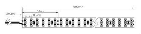 5 years warranty double line/row smd 3528 240led/m 24v led strip light IP20 single color