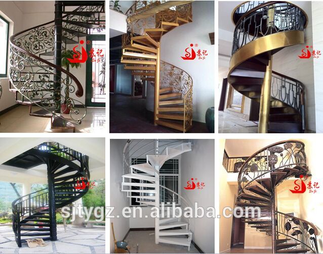 Outdoor wrought iron/stainless steel sprial staircase for small spaces